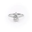 The Pave Natalie Set With A 3 Carat Pear Lab Diamond For Sale