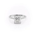 The Pave Natalie Set With A 1.5 Carat Princess Lab Diamond For Cheap