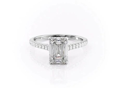 The Pave Natalie Set With A 2 Carat Emerald Lab Diamond For Cheap