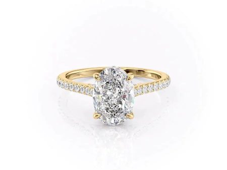 The Pave Natalie Set With A 2 Carat Oval Lab Diamond Online