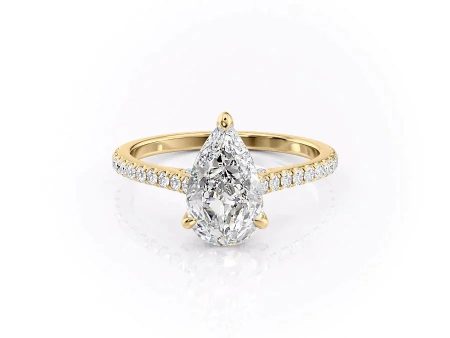 The Pave Natalie Set With A 2 Carat Pear Lab Diamond Sale