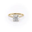 The Pave Natalie Set With A 1.5 Carat Cushion Lab Diamond Sale