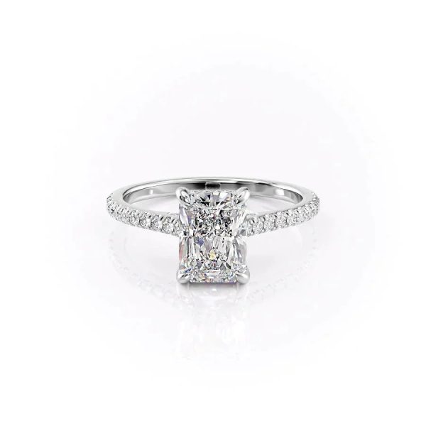 The Pave Natalie Set With A 2.5 Carat Radiant Lab Diamond Online now