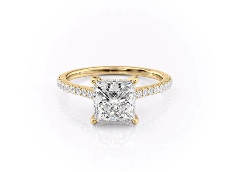 The Pave Natalie Set With A 2 Carat Princess Lab Diamond Cheap