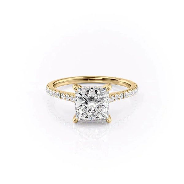 The Pave Natalie Set With A 2 Carat Princess Lab Diamond Cheap